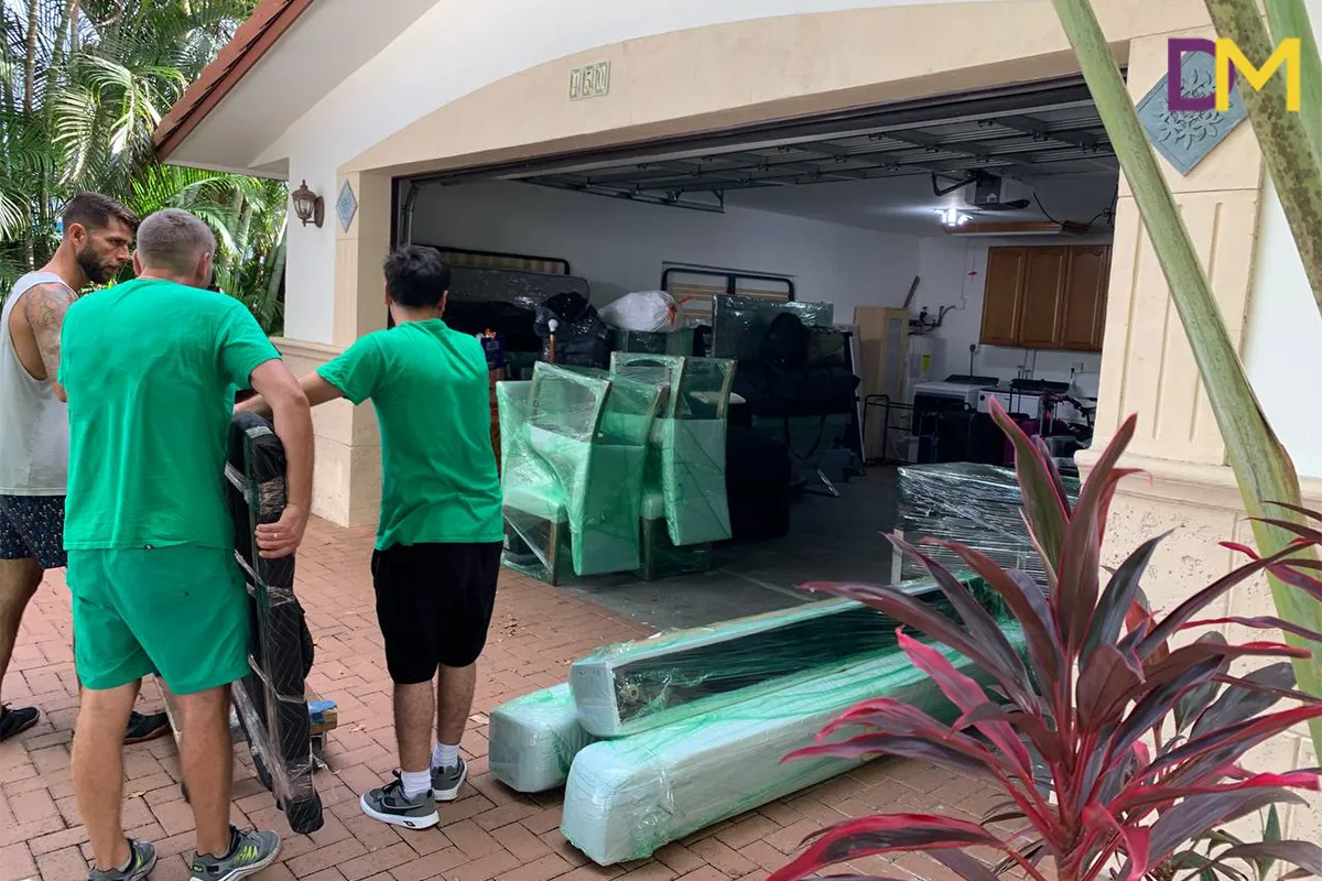 Team Members Loading Packed Furniture Doral Moving Team Members Loading Packed Furniture